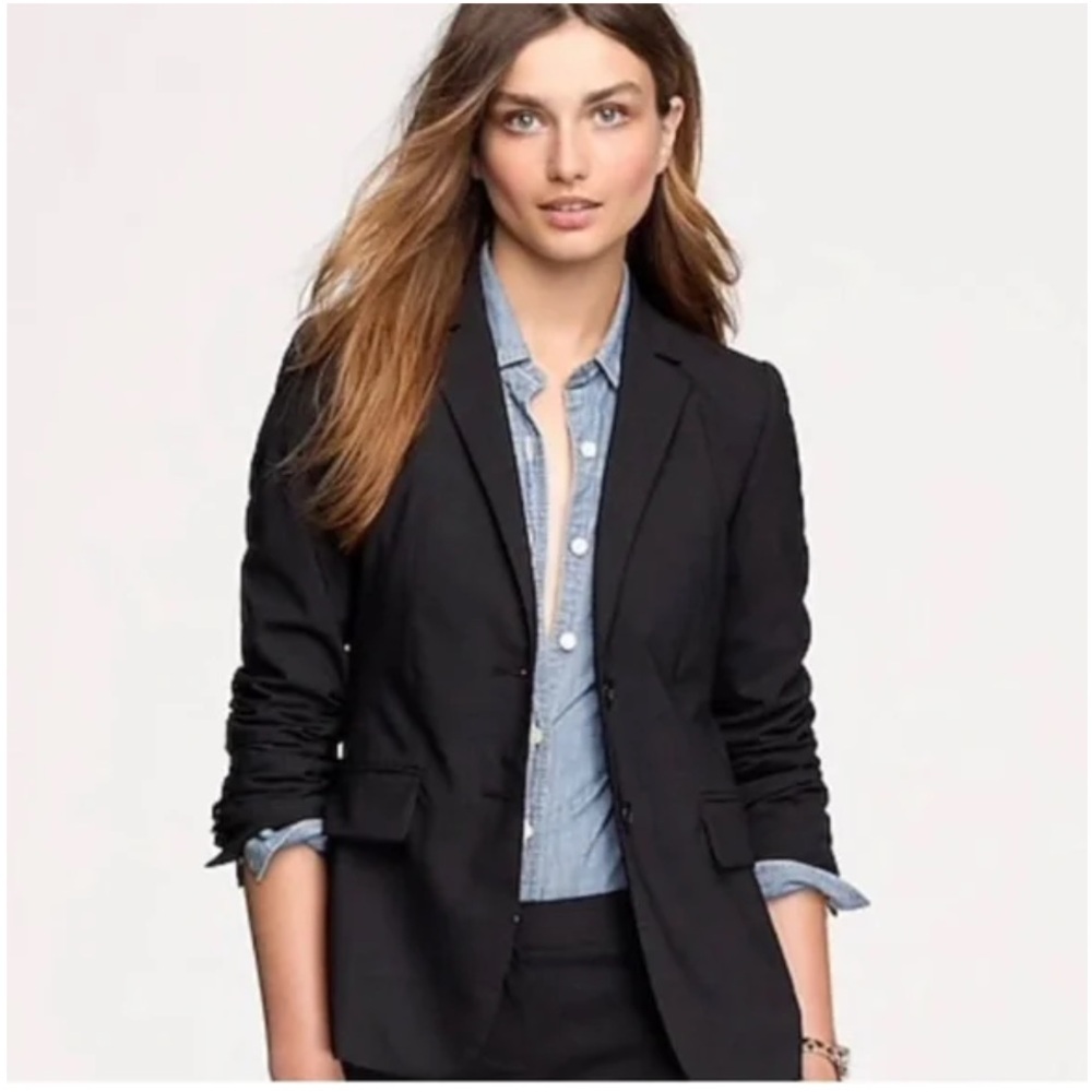 J Crew 1035 Bi‎ Stretch Wool 
 Women’s Classic Black Blazer Size 2